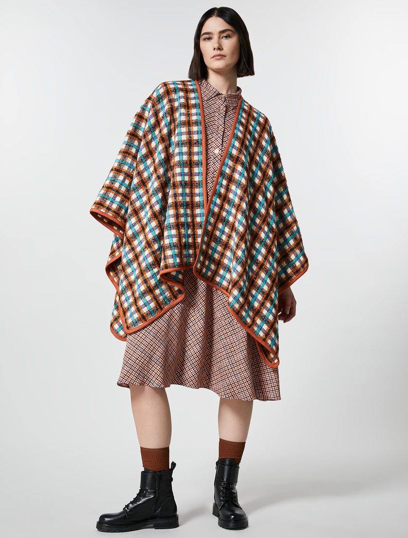 Chequered cape - White - Marina Rinaldi - 4