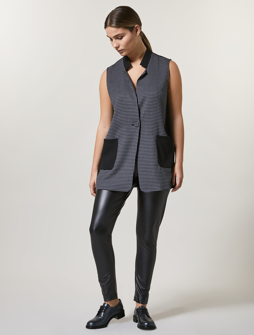 Coated jersey leggings - Black - Marina Rinaldi