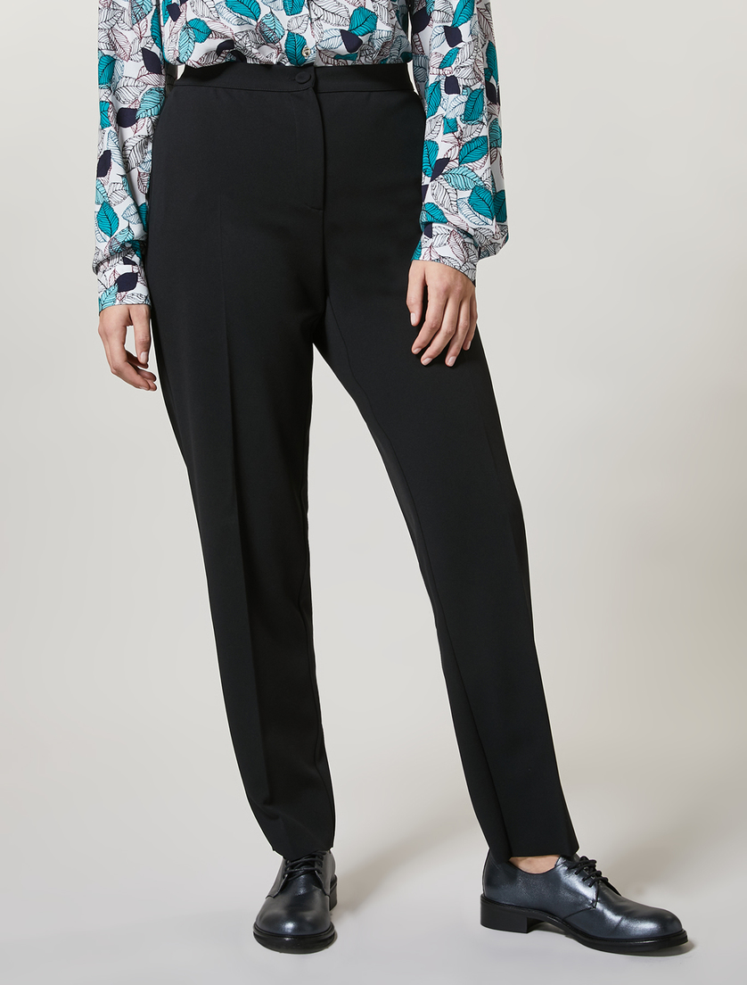Scuba jersey trousers - Dark navy - Marina Rinaldi - 2
