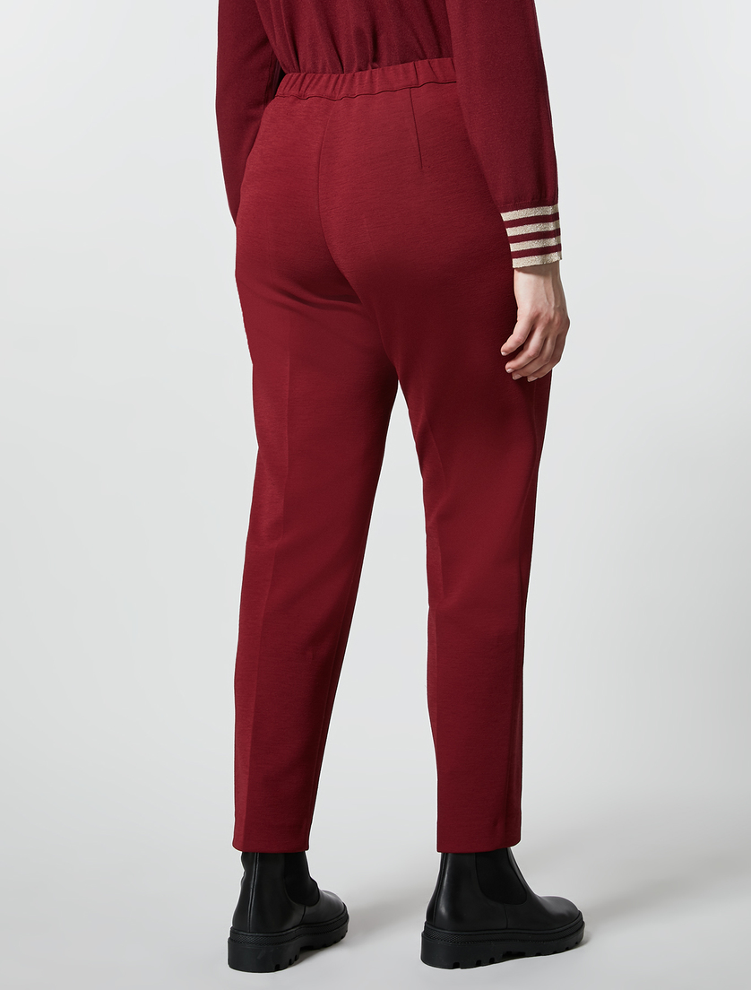 Stretch crepe jersey trousers - Bordeaux - Marina Rinaldi - 4