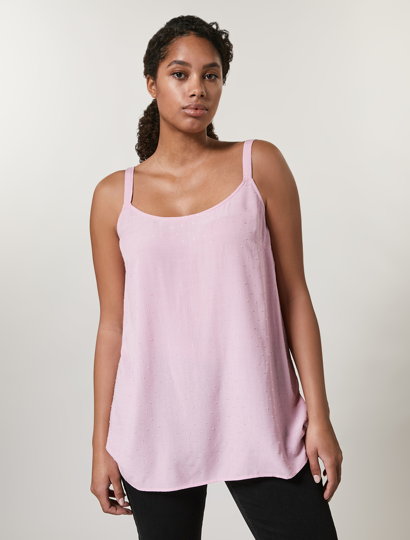 Plumetis viscose top - Pink - Marina Rinaldi