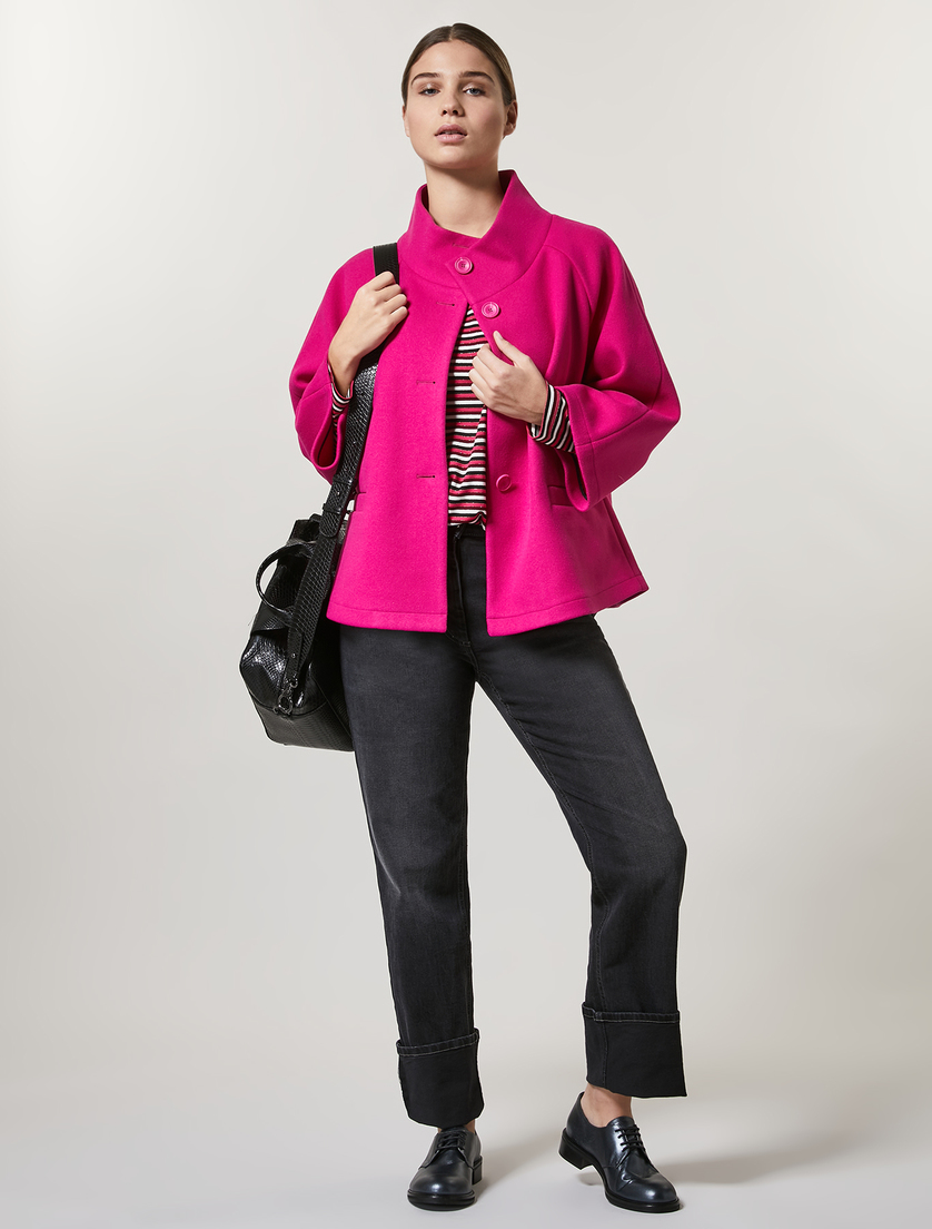 Jersey pea coat - Fuchsia - Marina Rinaldi - 4