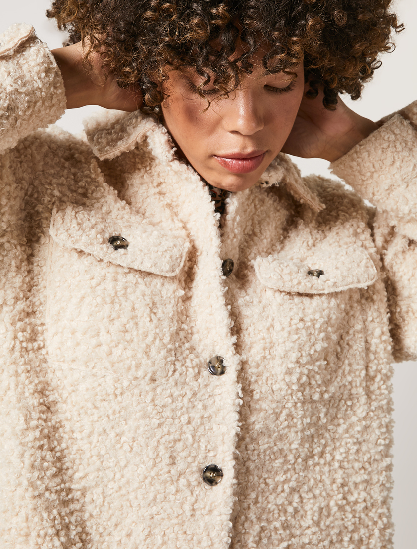Bouclé jersey jacket - Dark beige - Marina Rinaldi - 2