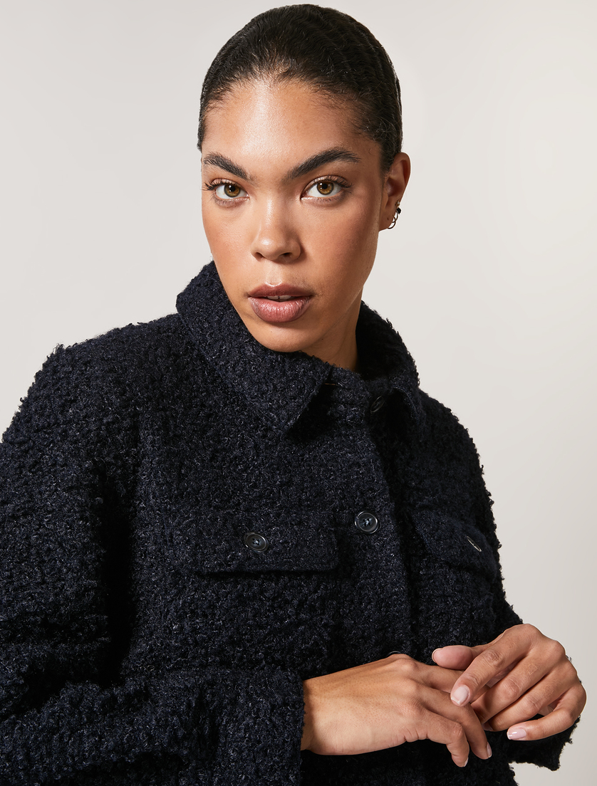 Bouclé jersey jacket - Dark navy - Marina Rinaldi - 2