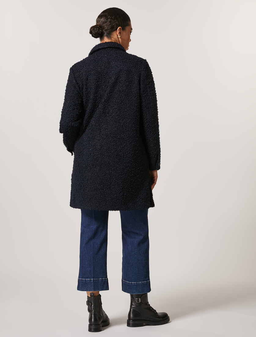 Bouclé jersey jacket - Dark navy - Marina Rinaldi - 3