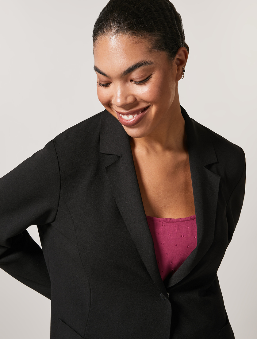 Scuba jersey blazer - Black - Marina Rinaldi - 2