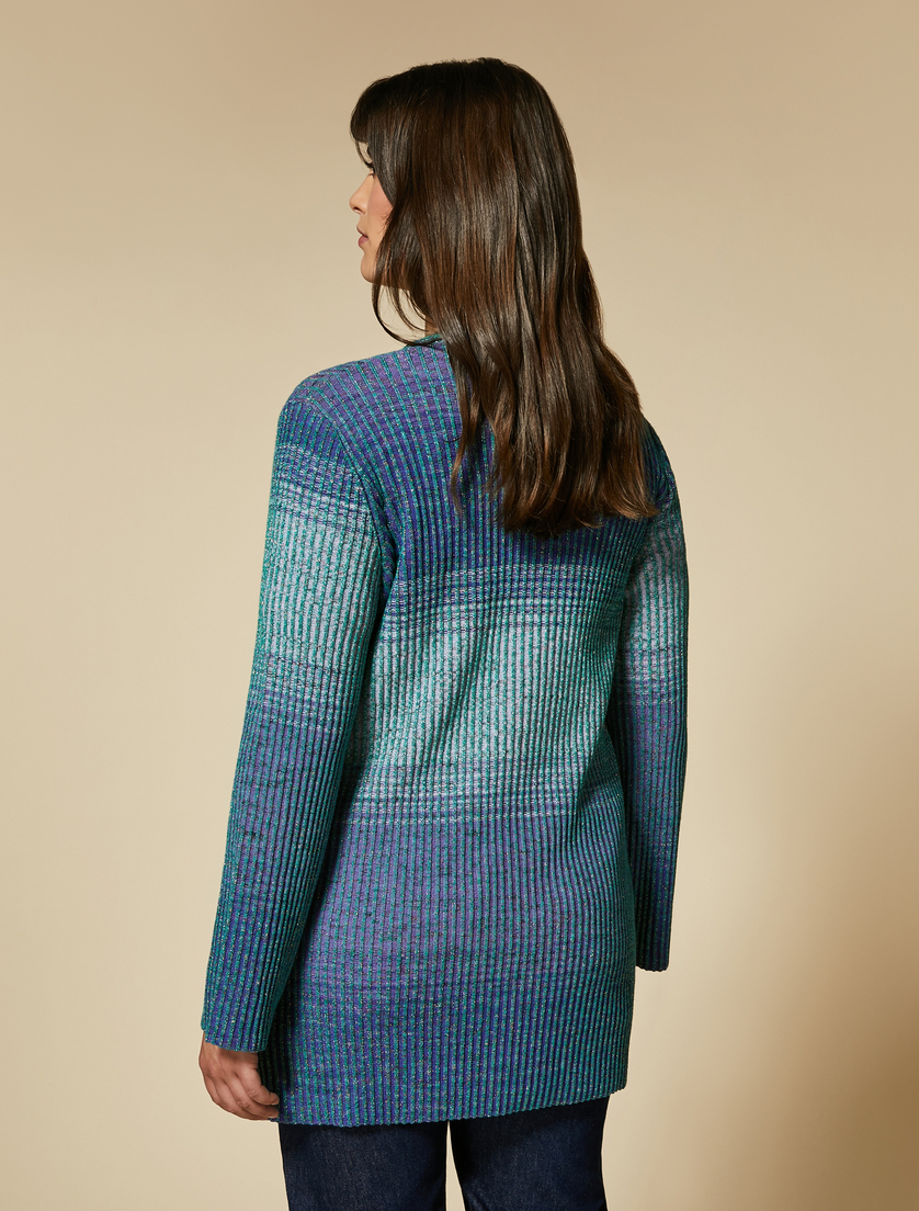 Cardigan in viscosa a coste - Viola - Marina Rinaldi - 3