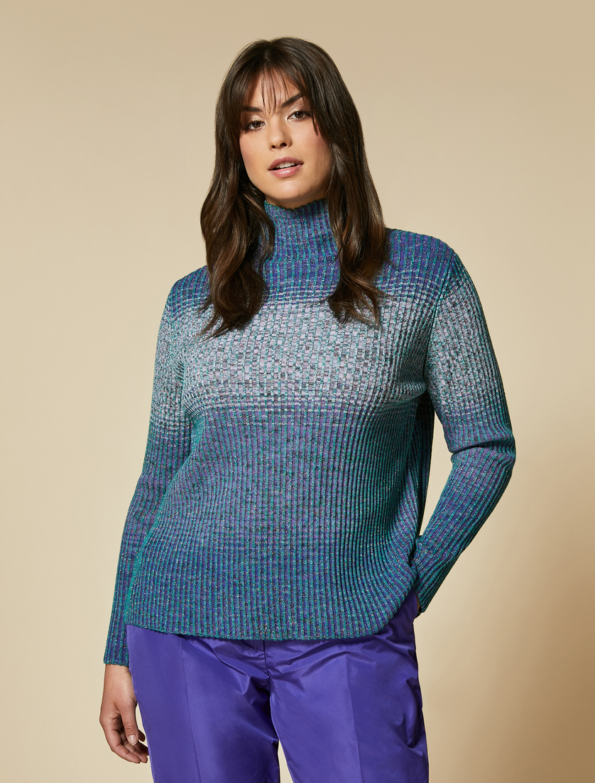 Rib-knit viscose sweater - Purple - Marina Rinaldi