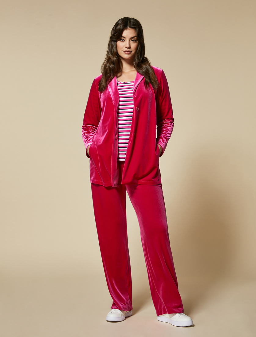 Fluid velvet jersey blazer - Wisteria - Marina Rinaldi - 4