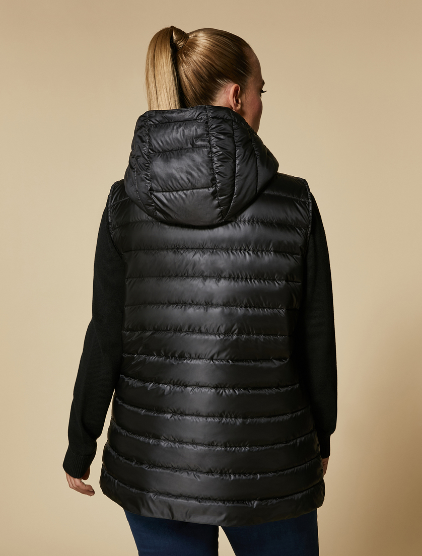 Water-repellent quilted gilet - Black - Marina Rinaldi - 3