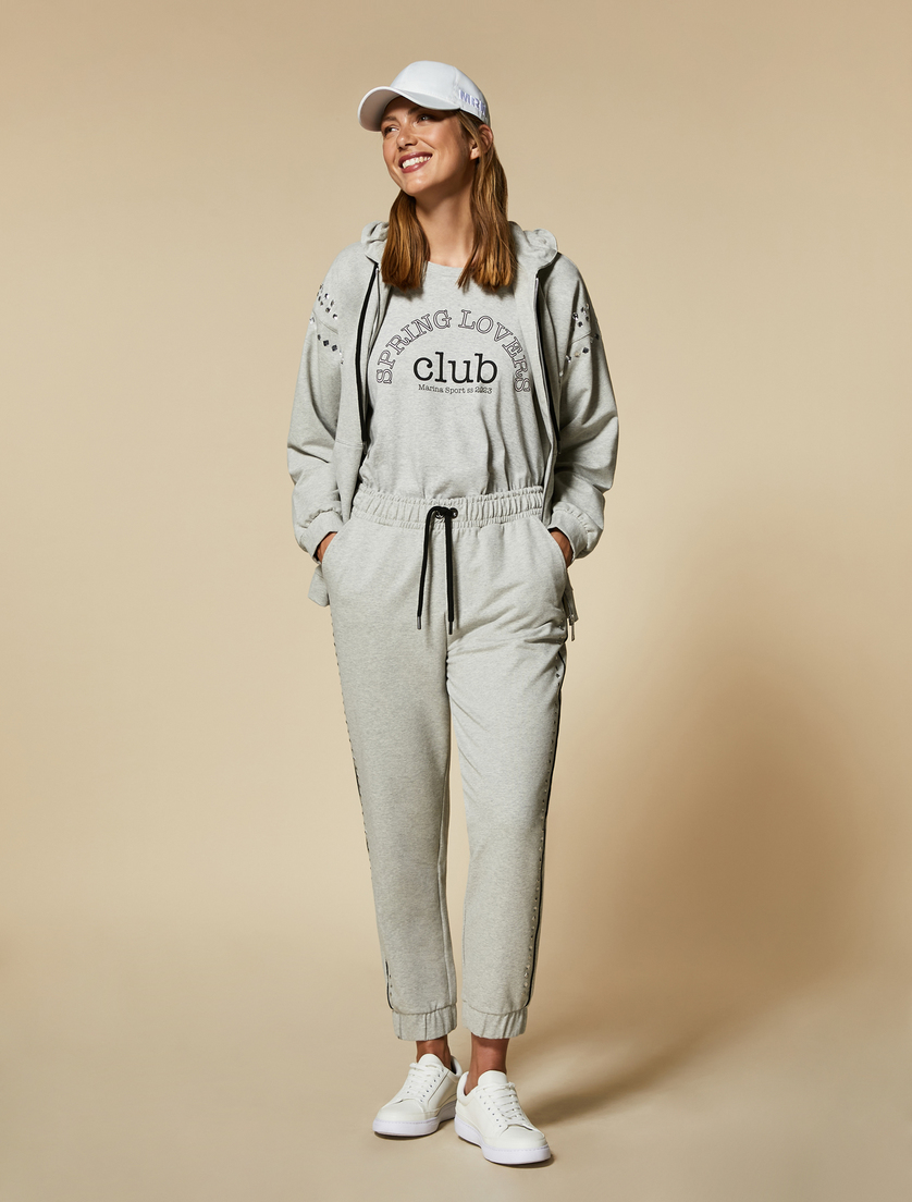 Fleece trousers - Light grey - Marina Rinaldi - 5