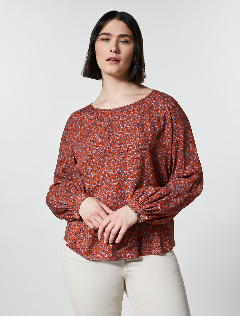 Bluse aus Viskose - Rostfarbe - Marina Rinaldi