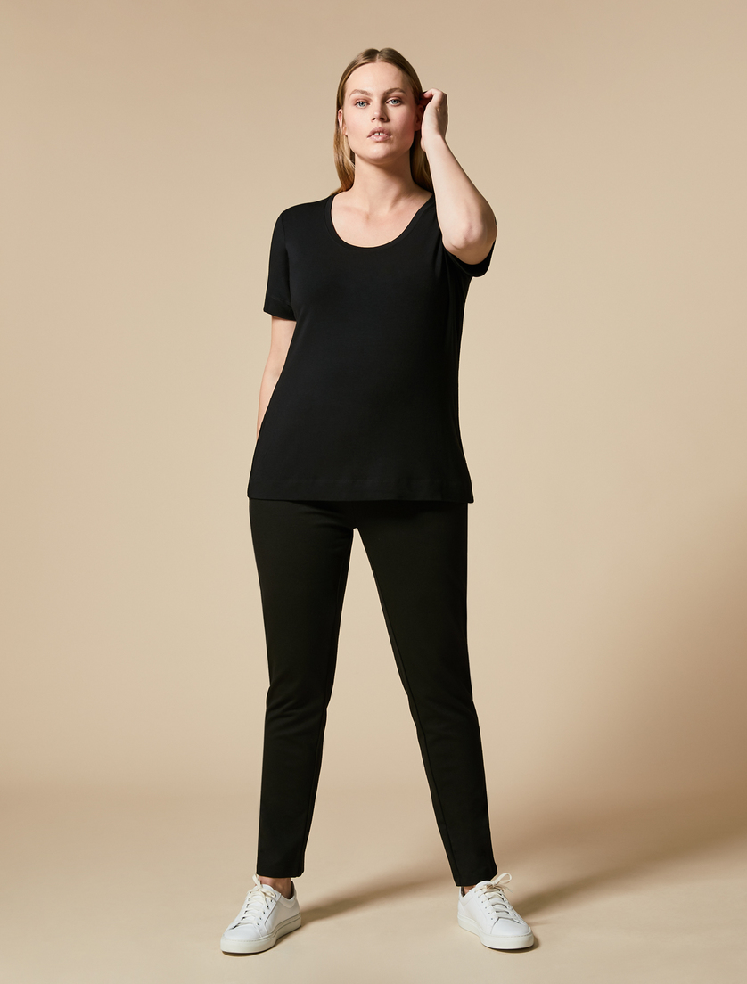 Milan-stitch trousers - Black - Marina Rinaldi - 5
