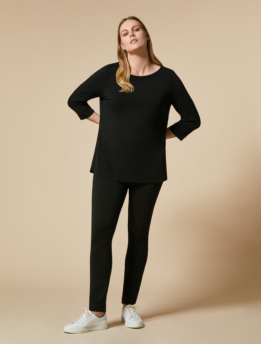 Leggings in technical jersey - Black - Marina Rinaldi - 5