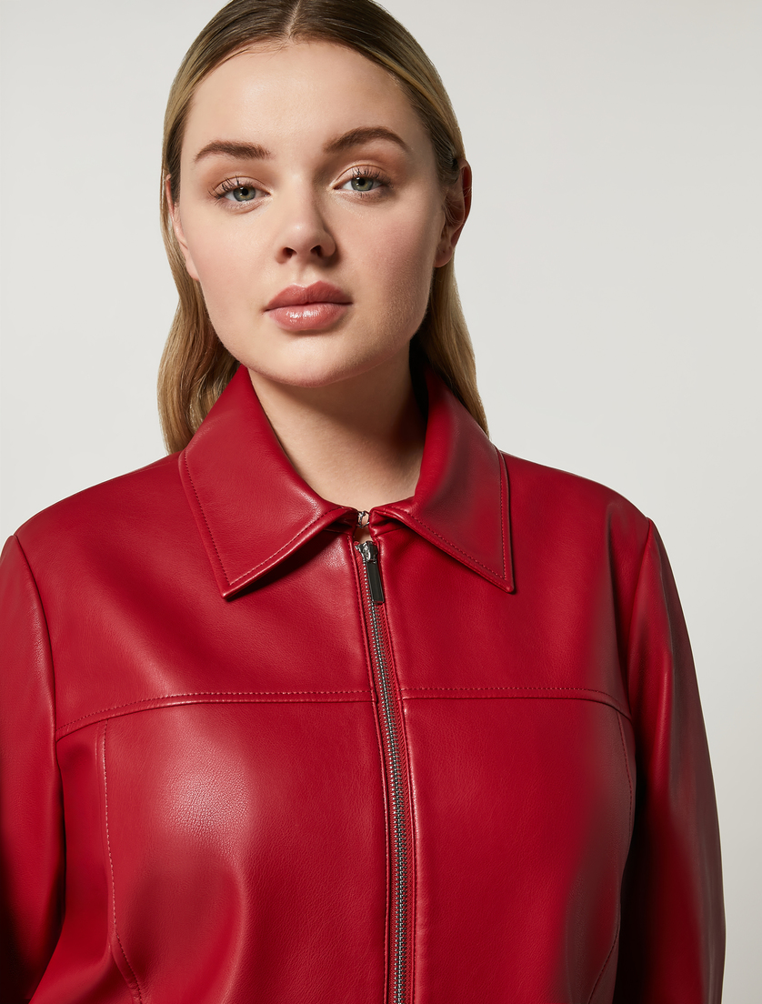 Coated jersey jacket, dark red Marina Rinaldi