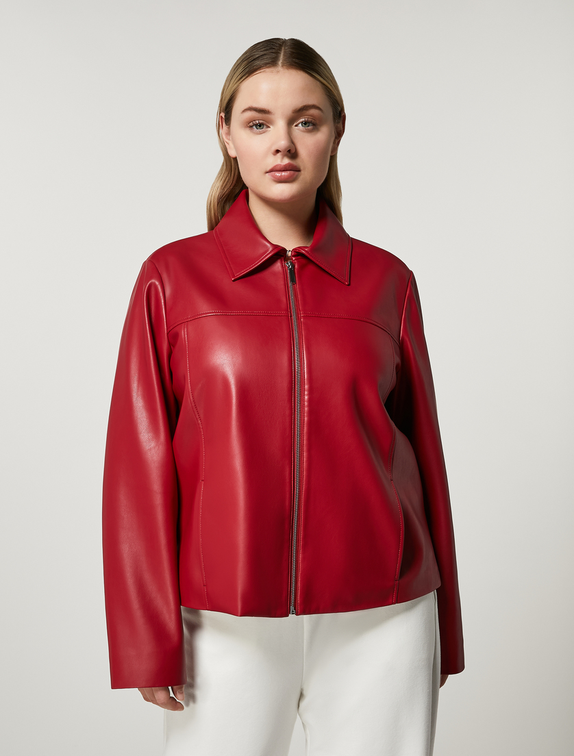 Coated jersey jacket, dark red Marina Rinaldi