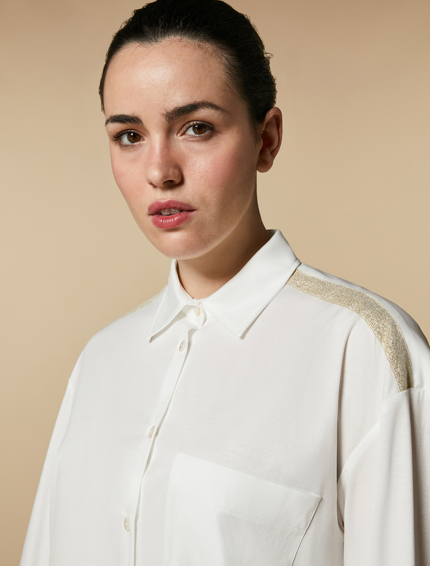Interlock jersey shirt, white Marina Rinaldi