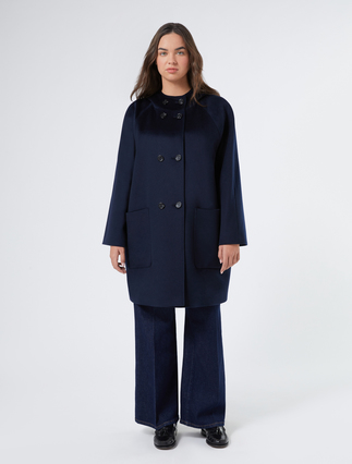 Coat in pure wool drap - ULTRAMARINE