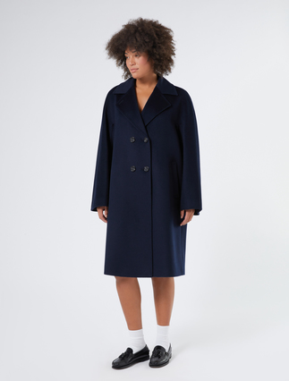 Coat in pure wool drap - ULTRAMARINE