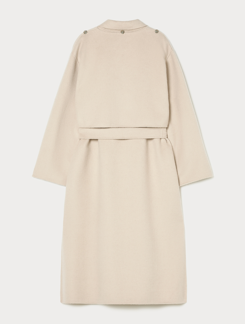 Manteau et gilet long en double de laine mélangée - BEIGE - Marina Rinaldi - 4