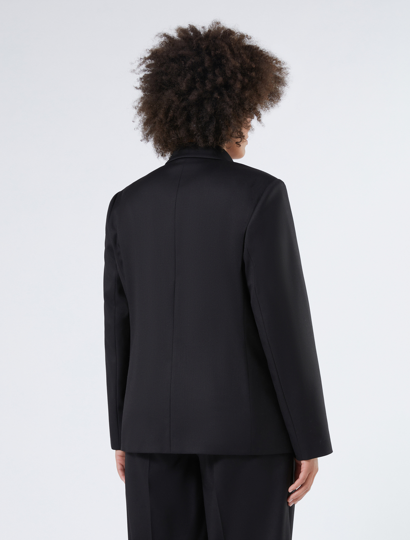 Blazer à double boutonnage en flanelle - NOIR - Marina Rinaldi - 4
