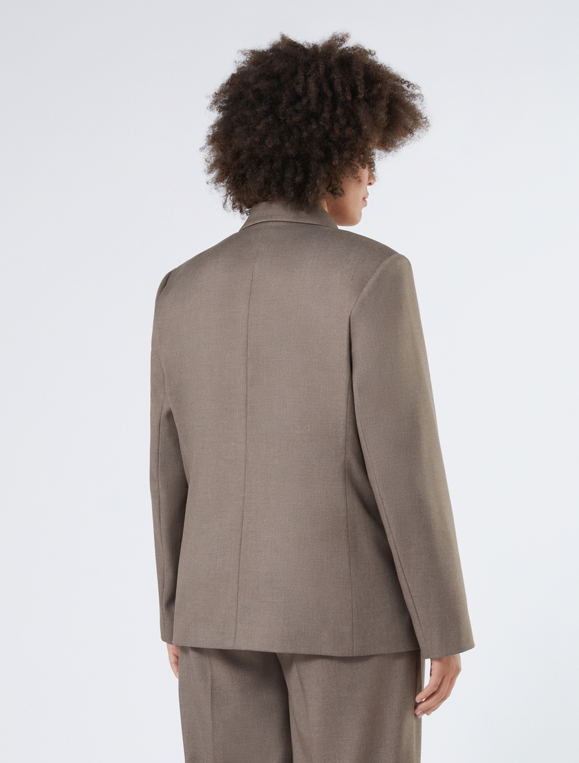 Blazer à double boutonnage en flanelle - BRUN FONCE - Marina Rinaldi - 4 Blazer à double boutonnage en flanelle - BRUN FONCE - Marina Rinaldi - 4