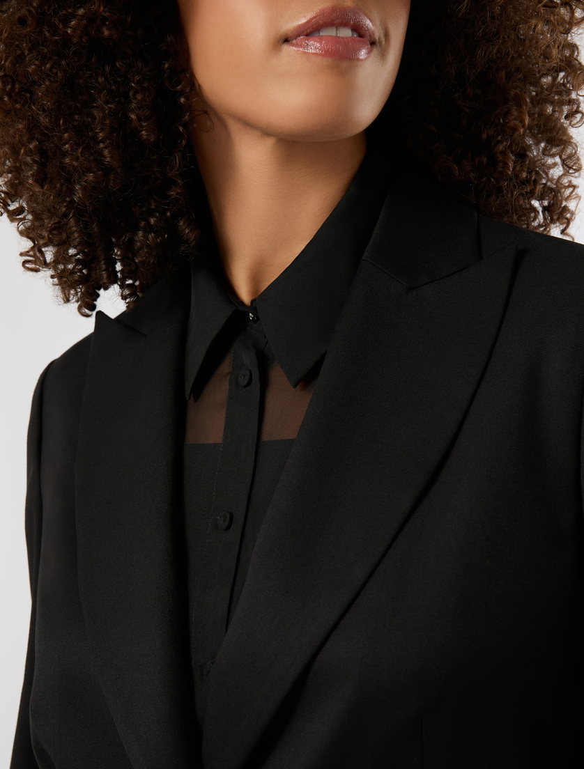 Flannel blazer - BLACK - Marina Rinaldi - 5