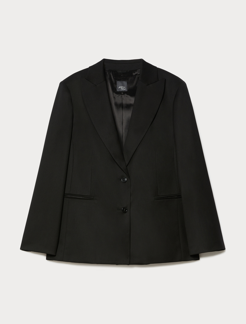 Flannel blazer - BLACK - Marina Rinaldi