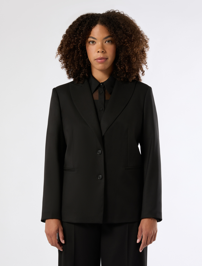 Flannel blazer - BLACK - Marina Rinaldi - 3