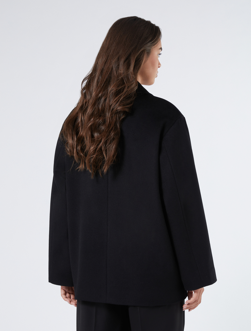 Pure wool broadcloth pea coat - BLACK - Marina Rinaldi - 4 Pure wool broadcloth pea coat - BLACK - Marina Rinaldi - 4