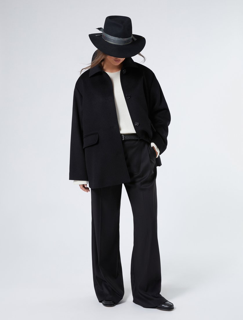 Pure wool broadcloth pea coat - BLACK - Marina Rinaldi - 2 Pure wool broadcloth pea coat - BLACK - Marina Rinaldi - 2