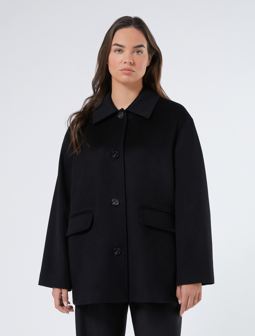 Pure wool broadcloth pea coat - BLACK - Marina Rinaldi - 3 Pure wool broadcloth pea coat - BLACK - Marina Rinaldi - 3
