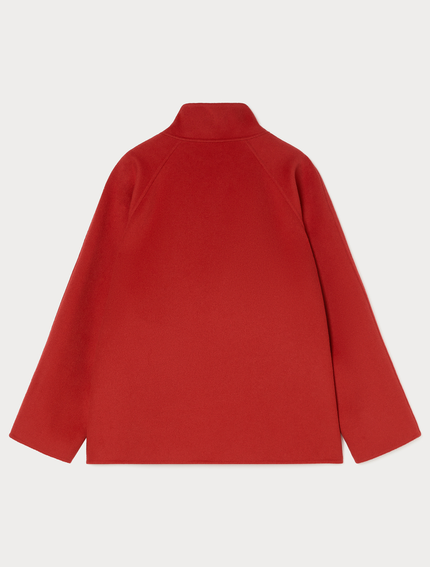 Wool blend double-sided fabric jacket - RED ORANGE - Marina Rinaldi - 4 Wool blend double-sided fabric jacket - RED ORANGE - Marina Rinaldi - 4