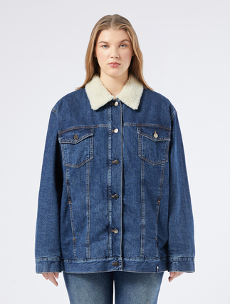 Padded denim jacket - MIDNIGHTBLUE