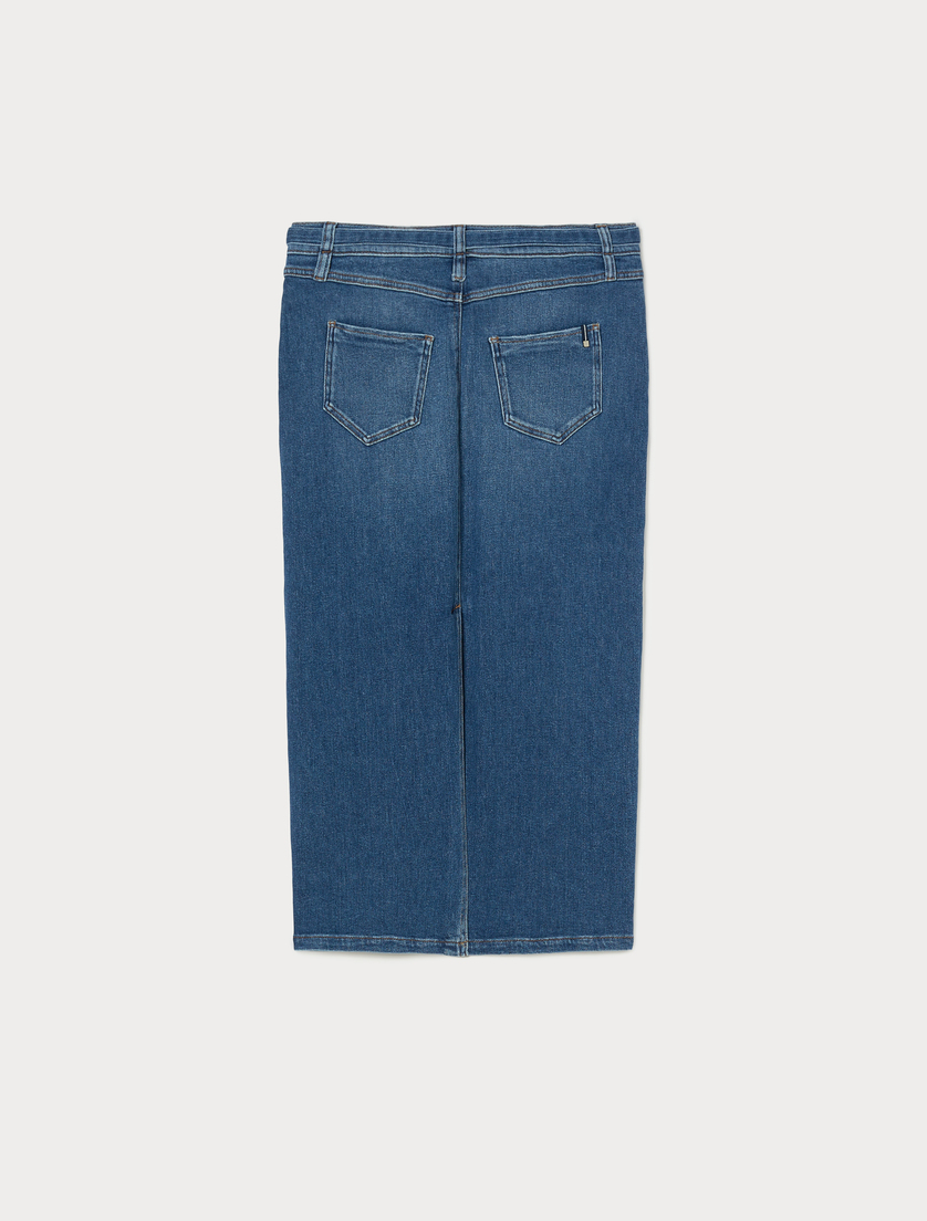 Stretch denim skirt - NAVY - Marina Rinaldi - 4