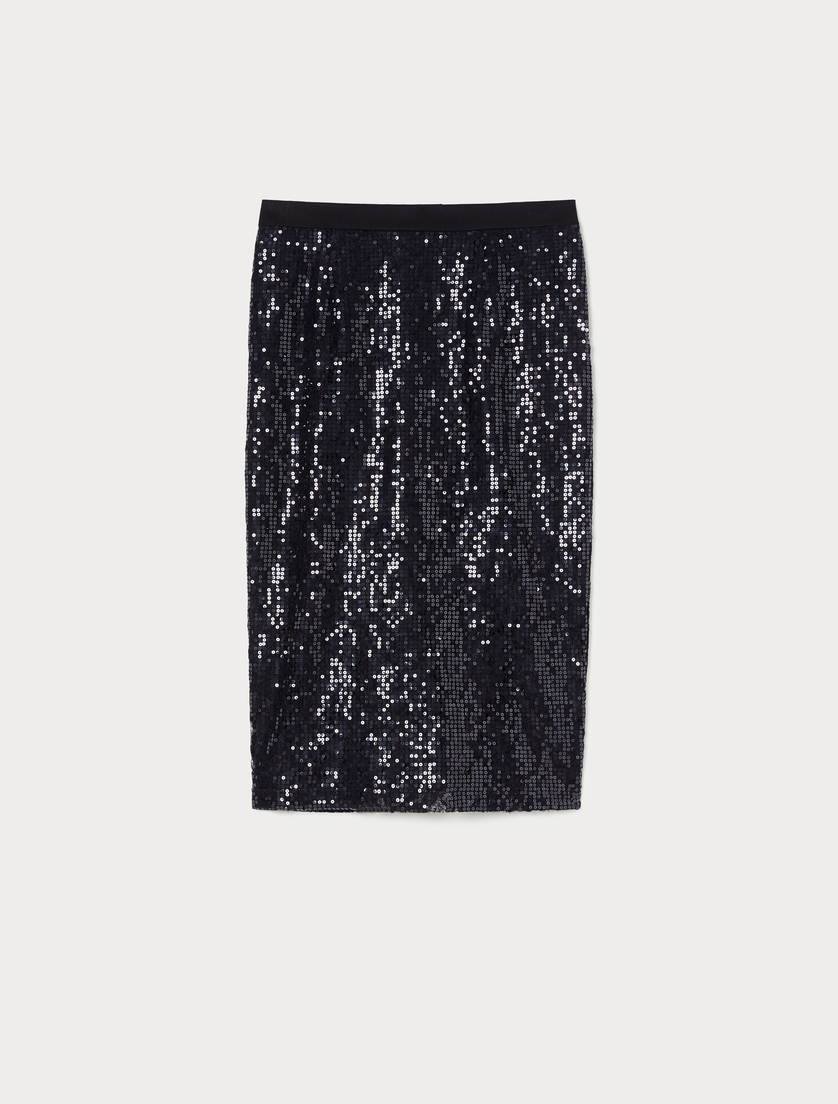 Lace skirt with sequins - BLACK - Marina Rinaldi Lace skirt with sequins - BLACK - Marina Rinaldi
