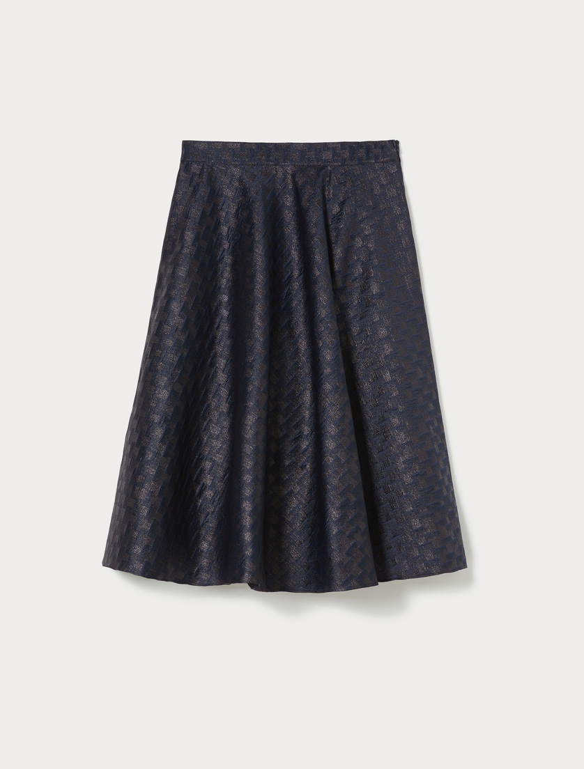 Yarn-dyed jacquard skirt - NAVY - Marina Rinaldi - 4 Yarn-dyed jacquard skirt - NAVY - Marina Rinaldi - 4