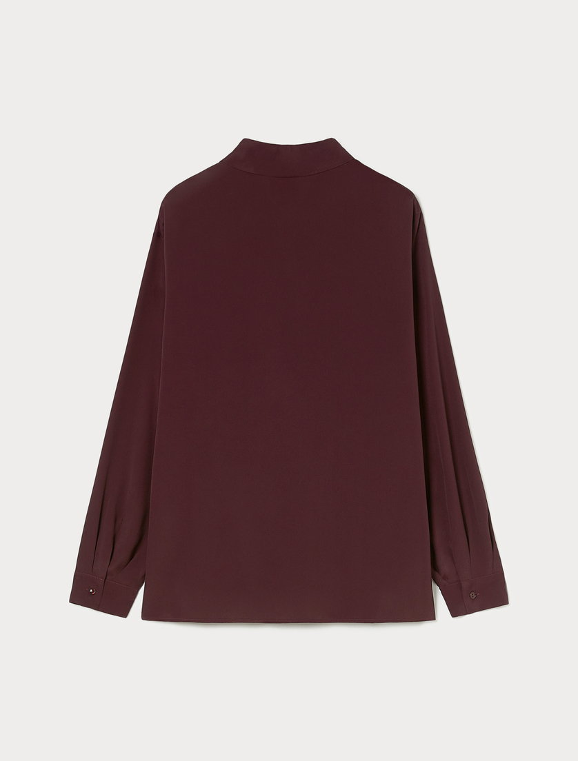 Silk-blend shirt - RED BROWN - Marina Rinaldi - 4 Silk-blend shirt - RED BROWN - Marina Rinaldi - 4