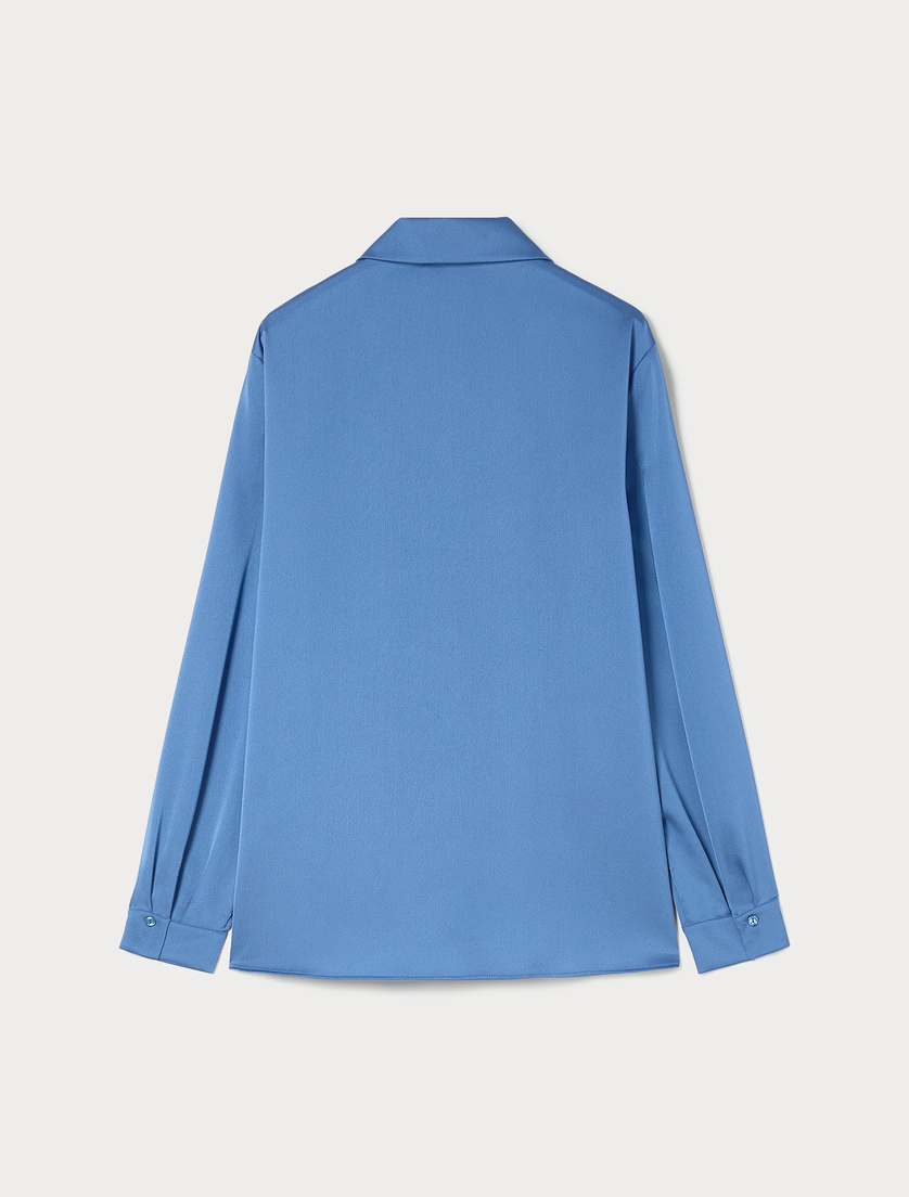 Satin shirt - CORNFLOWER BLUE - Marina Rinaldi - 4 Satin shirt - CORNFLOWER BLUE - Marina Rinaldi - 4