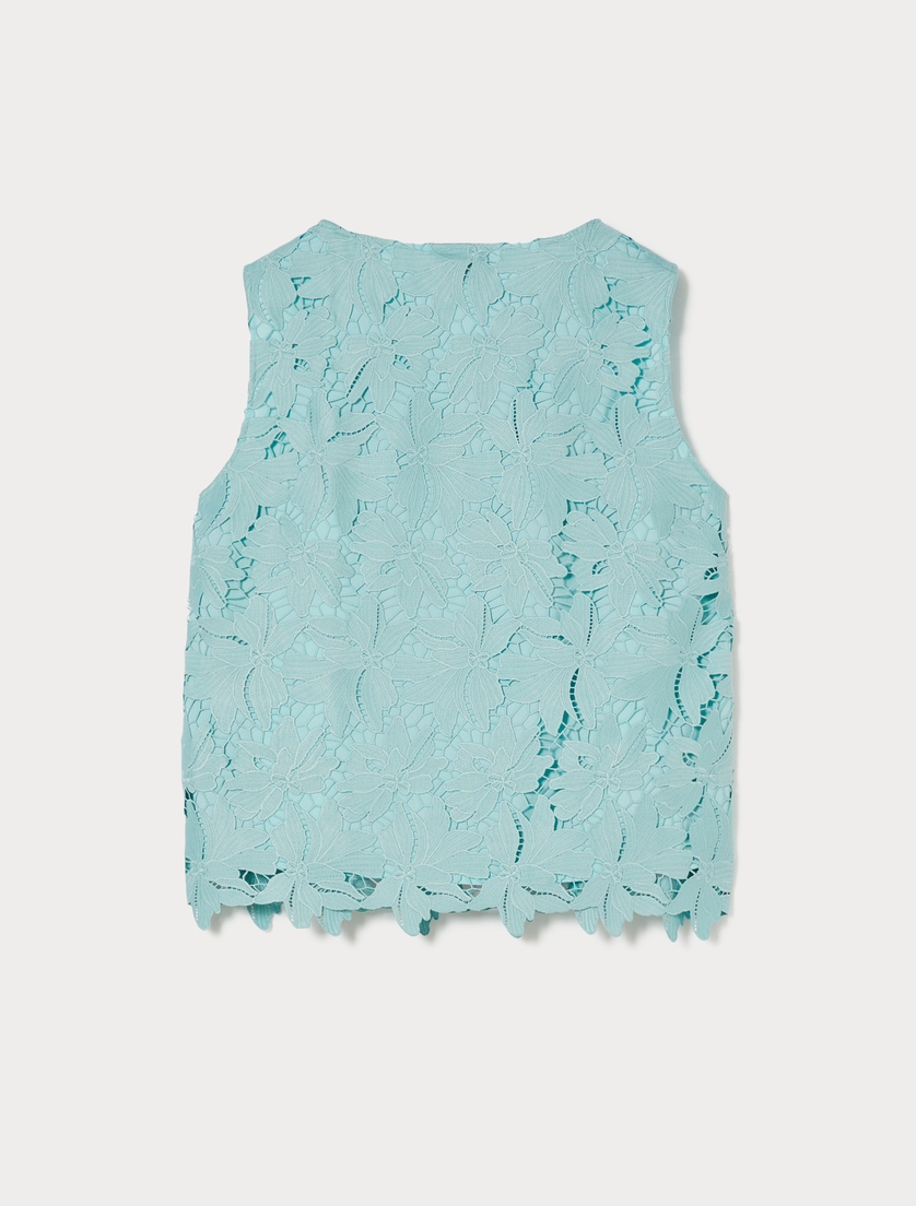 Macramé lace top - SKY BLUE - Marina Rinaldi - 4 Macramé lace top - SKY BLUE - Marina Rinaldi - 4