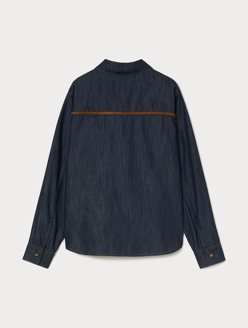 Cotton denim shirt - MIDNIGHTBLUE - Marina Rinaldi - 4