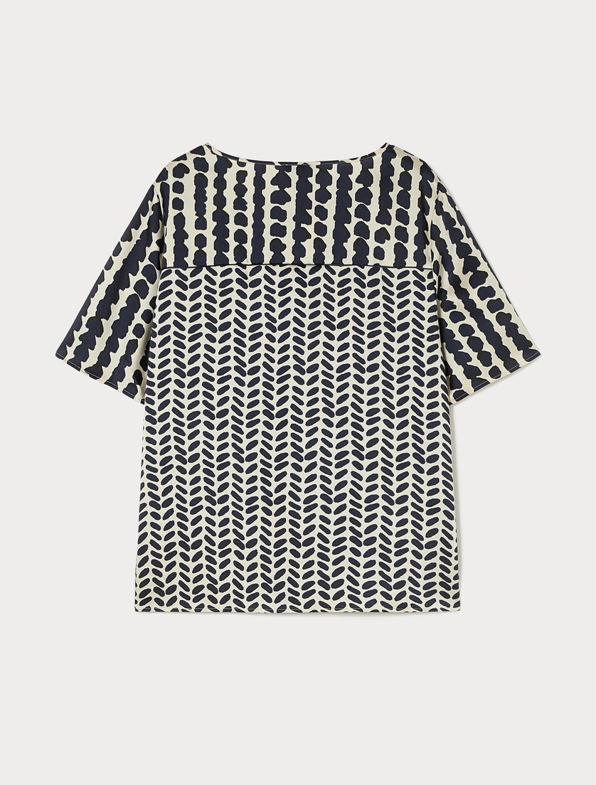 Printed satin top - IVORY - Marina Rinaldi - 4