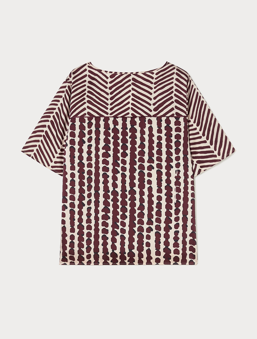 Printed satin top - BEIGE - Marina Rinaldi - 4