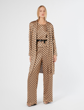 Polka-dot satin duster coat - Marina Rinaldi