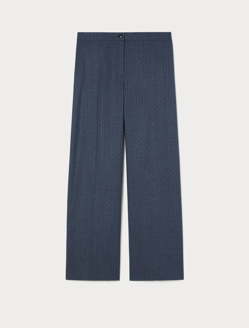 Flannel wide-leg trousers - MIDNIGHTBLUE - Marina Rinaldi Flannel wide-leg trousers - MIDNIGHTBLUE - Marina Rinaldi