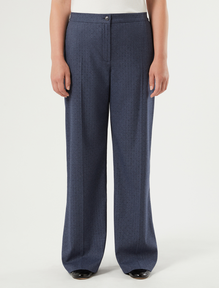 Flannel wide-leg trousers - MIDNIGHTBLUE - Marina Rinaldi - 3 Flannel wide-leg trousers - MIDNIGHTBLUE - Marina Rinaldi - 3
