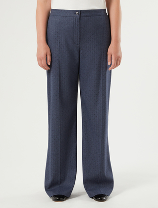 Flannel wide-leg trousers - MIDNIGHTBLUE