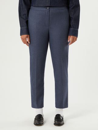 Slim flannel trousers - MIDNIGHTBLUE