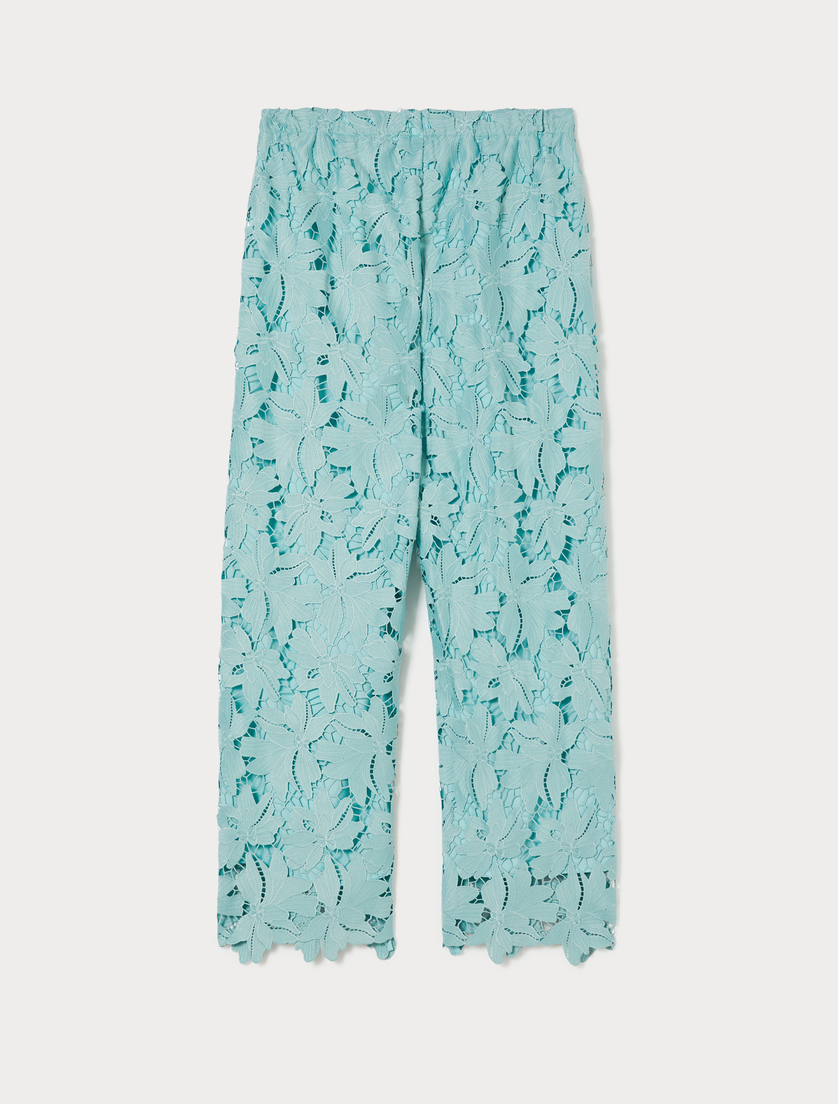 Macramé lace trousers - SKY BLUE - Marina Rinaldi - 4