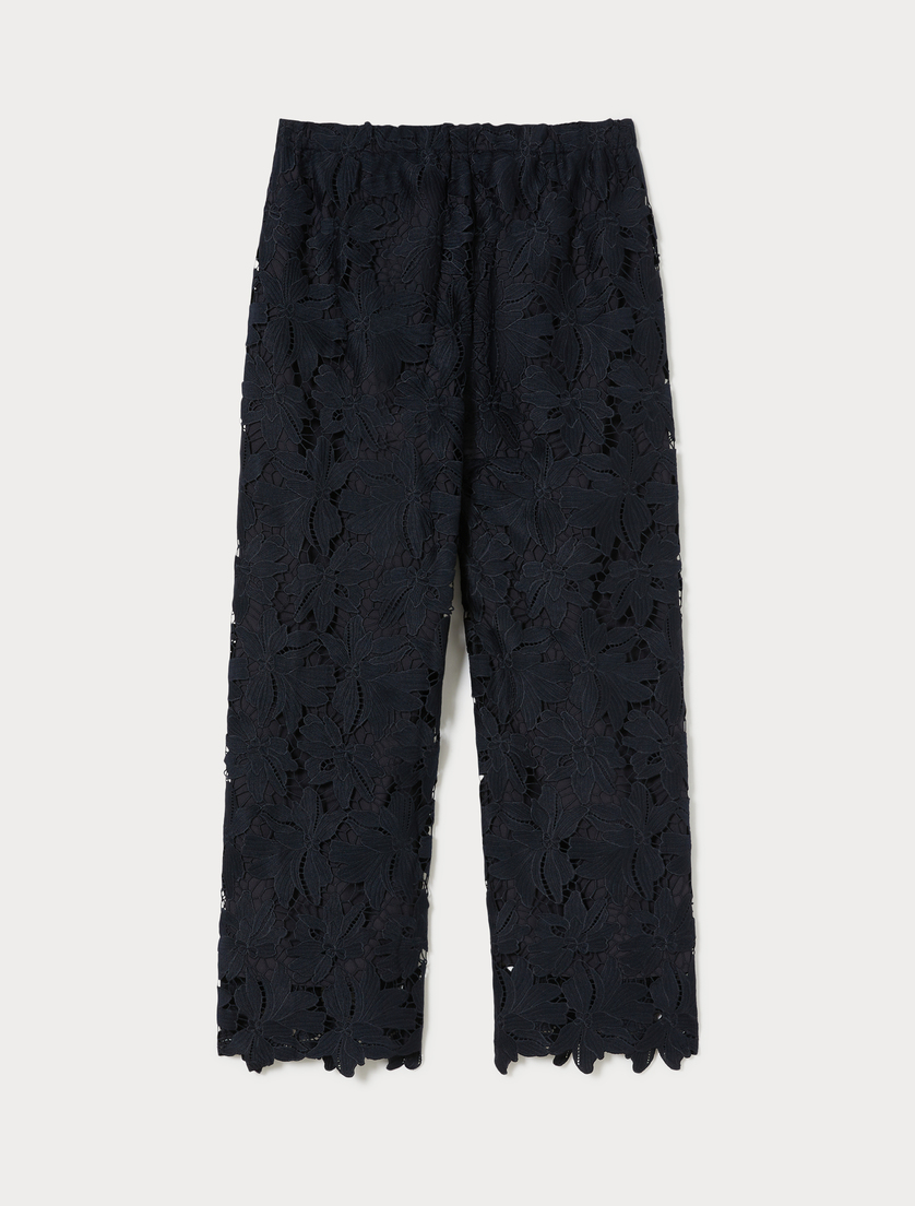 Macramé lace trousers - NAVY - Marina Rinaldi - 4
